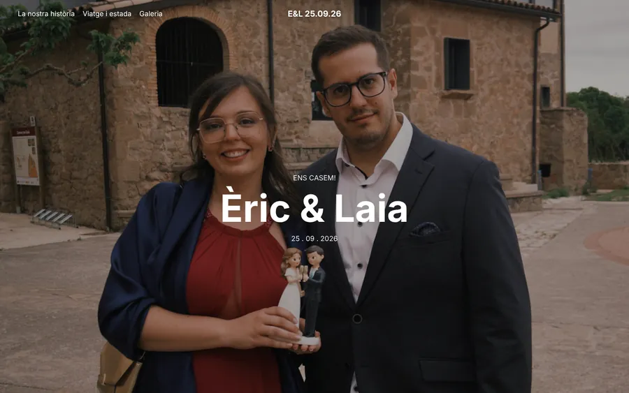 Portada de la web de la boda de Laia y Èric